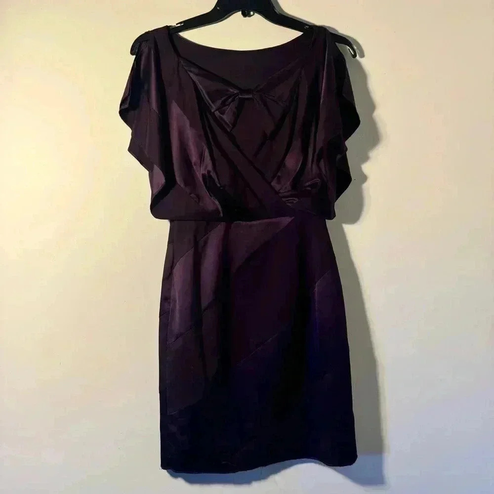Jessica Simpson Bow Back Dress in Deep Purple Size 4